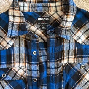 Outdoor Research Blue and White Flannel Shirt men’s medium